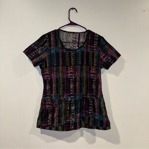 Multicolor Animal Print Scrub Top